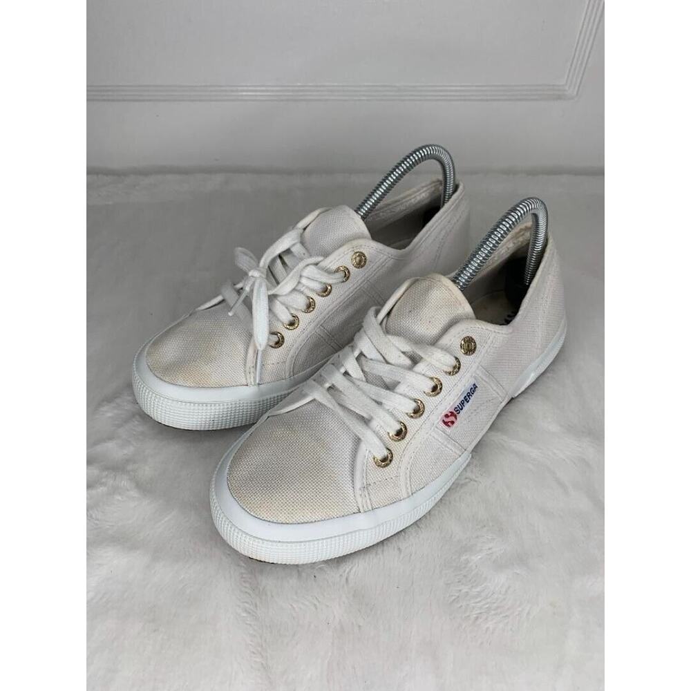 Superga Womens White Canvas Sneakers Size 7.5